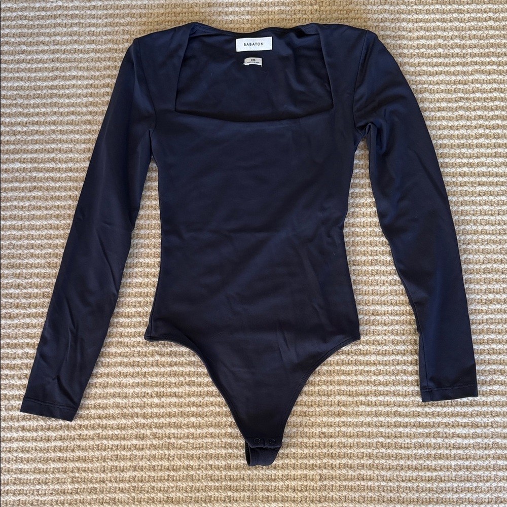 Aritzia Babaton Navy Long Sleeve Bodysuit